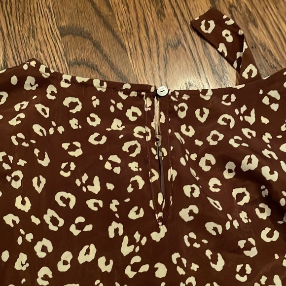 Jodifl Women's Long Sleeve Brown Dress Animal Print Belted Waist Small EUC - Picture 9 of 14